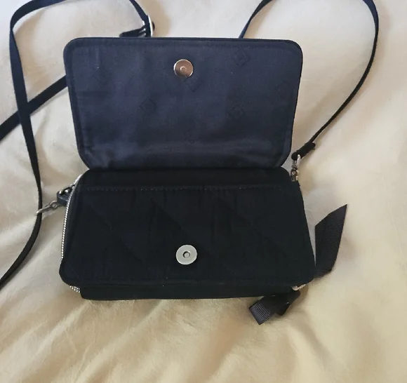 Vera Bradley Black Quilted Crossbody Bag - Picture 2 of 5